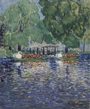 George Luks œuvres - THE SWAN BOATS George loue des paysages